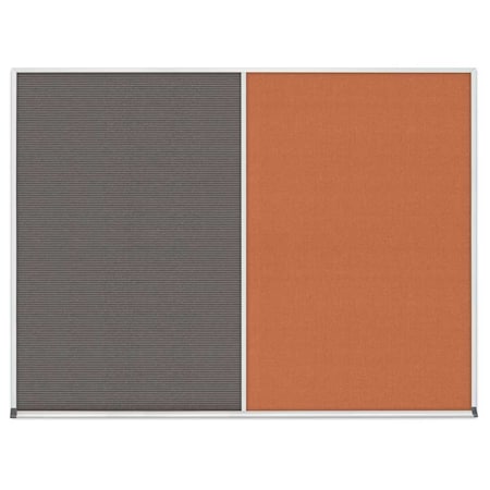 United Visual Products Single Door Radius Corkboard, 18"x24", Hea, UV7010RC-BLACK-CLOUD UV7010RC-BLACK-CLOUD